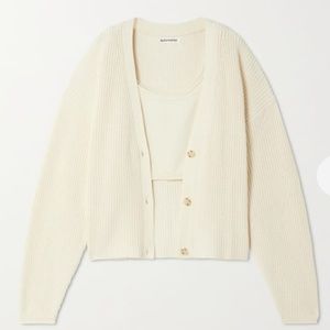 Reformation Elke Cotton Tank and Cardigan Set